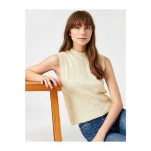Koton Stand Up Collar Knitwear Sweater Knit