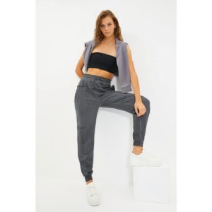 Trendyol Anthracite Washed Balloon Jogger Knitted