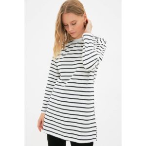 Trendyol White Striped Knitted