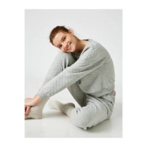 Koton Women's Gray Quilted Pajama