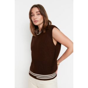 Trendyol Brown Color Block Knitwear
