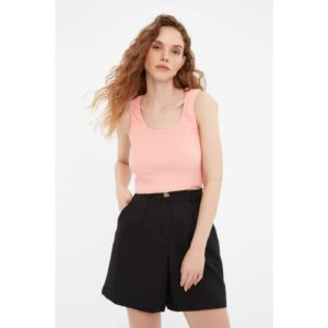 Trendyol Light Pink Camisole Crop Knitted