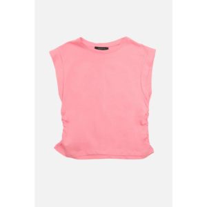 Trendyol Pink Ruffle Detailed Crop Knitted