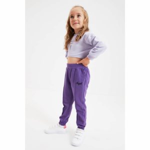 Trendyol Purple Embroidered Jogger Girl
