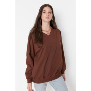Trendyol Brown Oversize Fit Slim Knitted