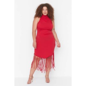 Trendyol Curve Red Tassel Detailed Knitted