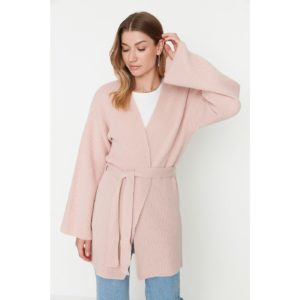 Trendyol Powder Double Breasted Collar Belted Knitwear