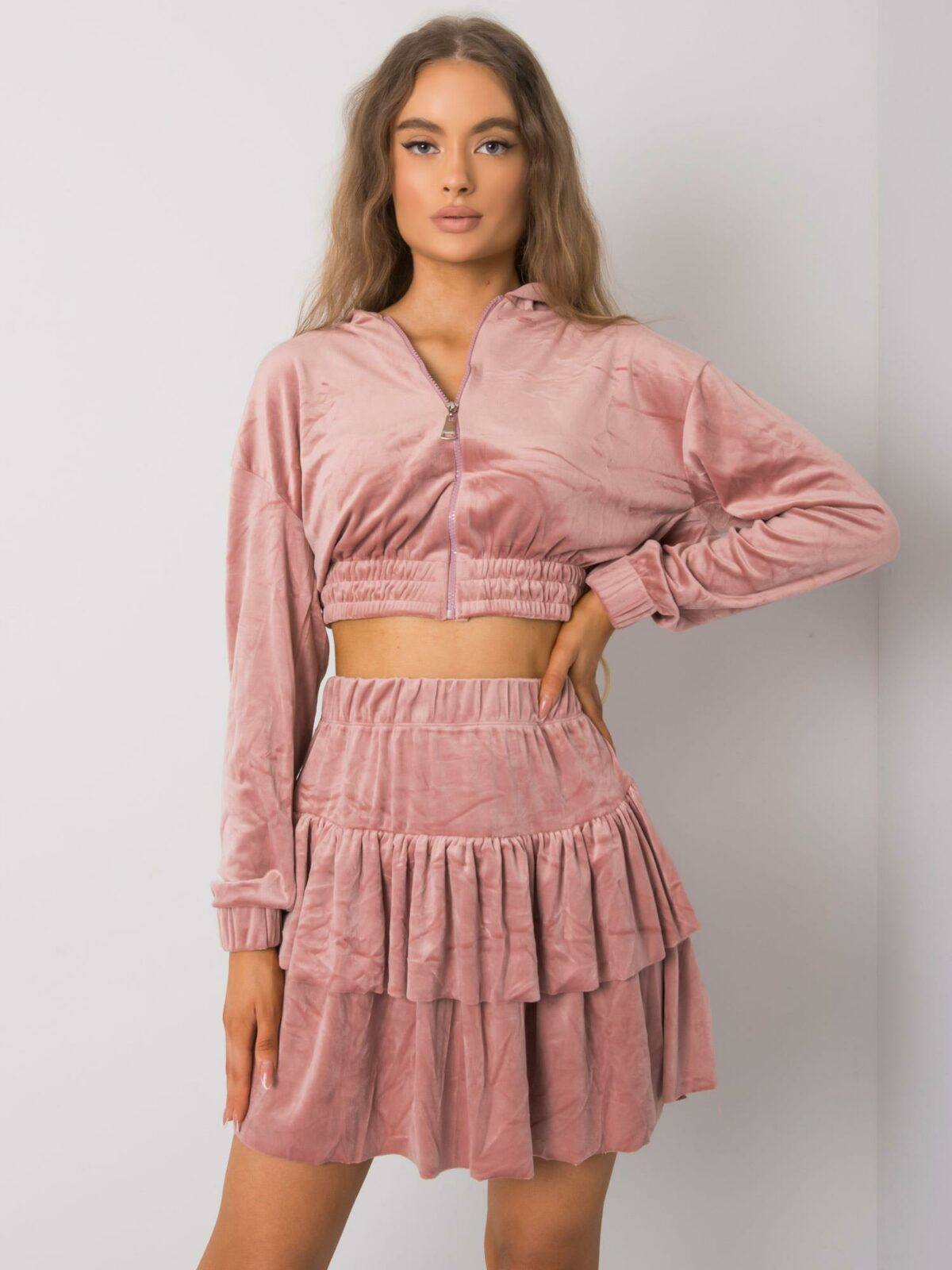 Dirty pink two-piece velor
