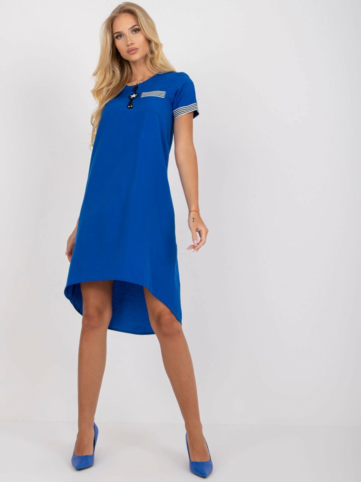 Modré alexa bavlněné šaty pro