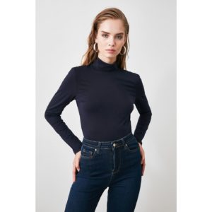Trendyol Navy Blue Stand-up Collar Knitted
