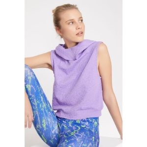 Koton Women's Purple Hooded Sleeveless