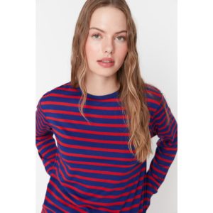 Trendyol Red Striped Basic Knitted