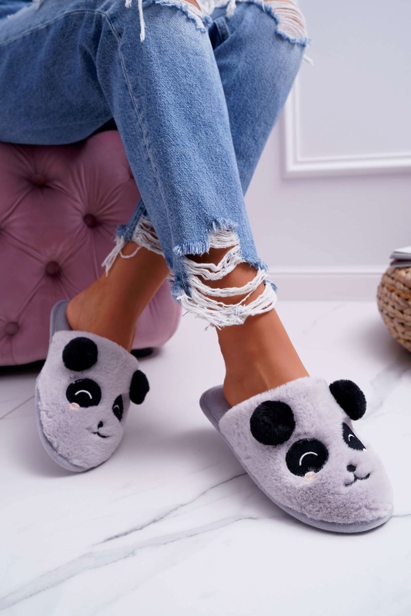 Dámské pantofle s Kožešinou Panda