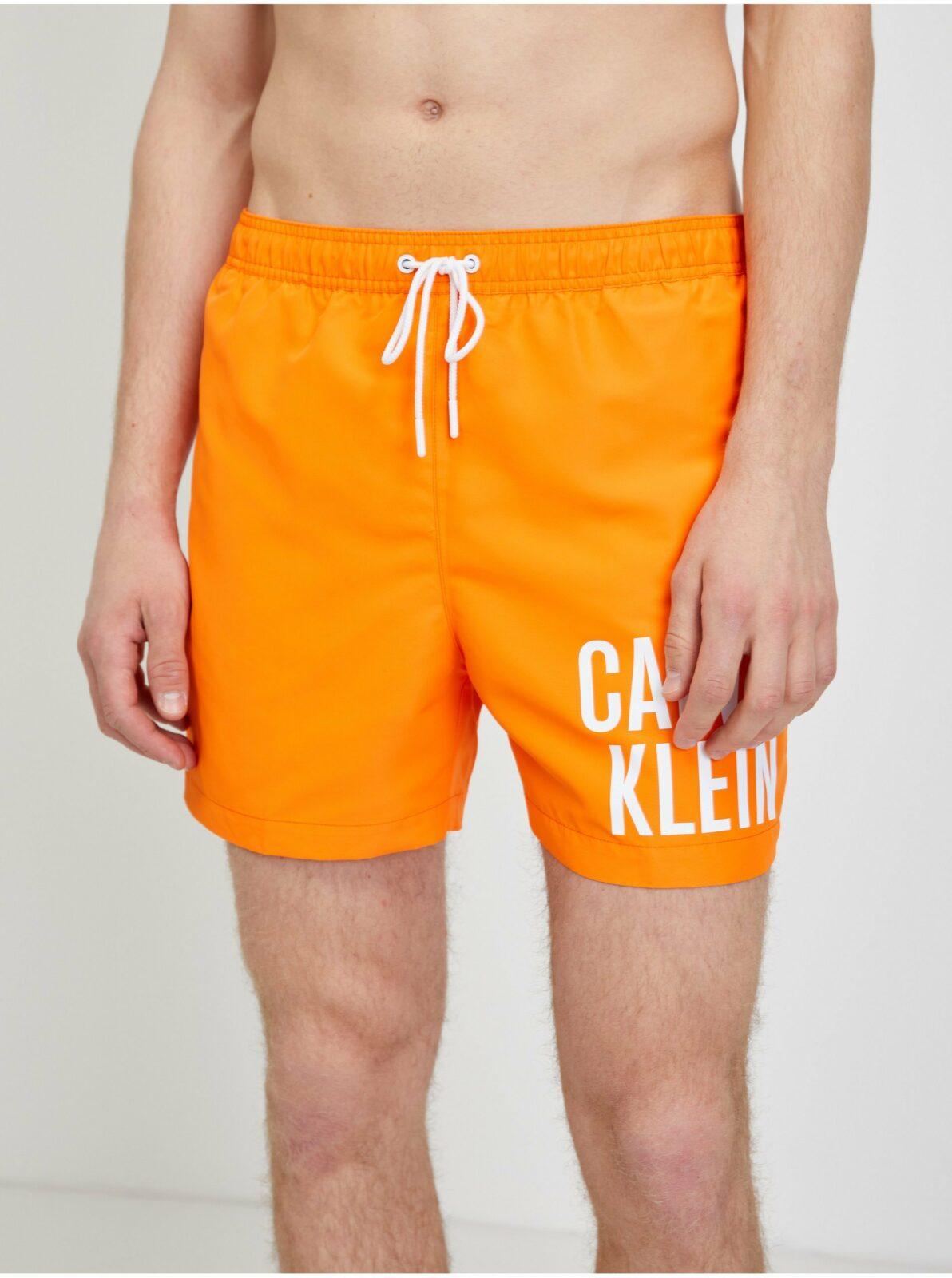 Oranžové pánské plavky Calvin Klein