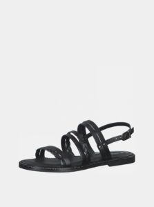 Černé kožené sandály Tamaris -