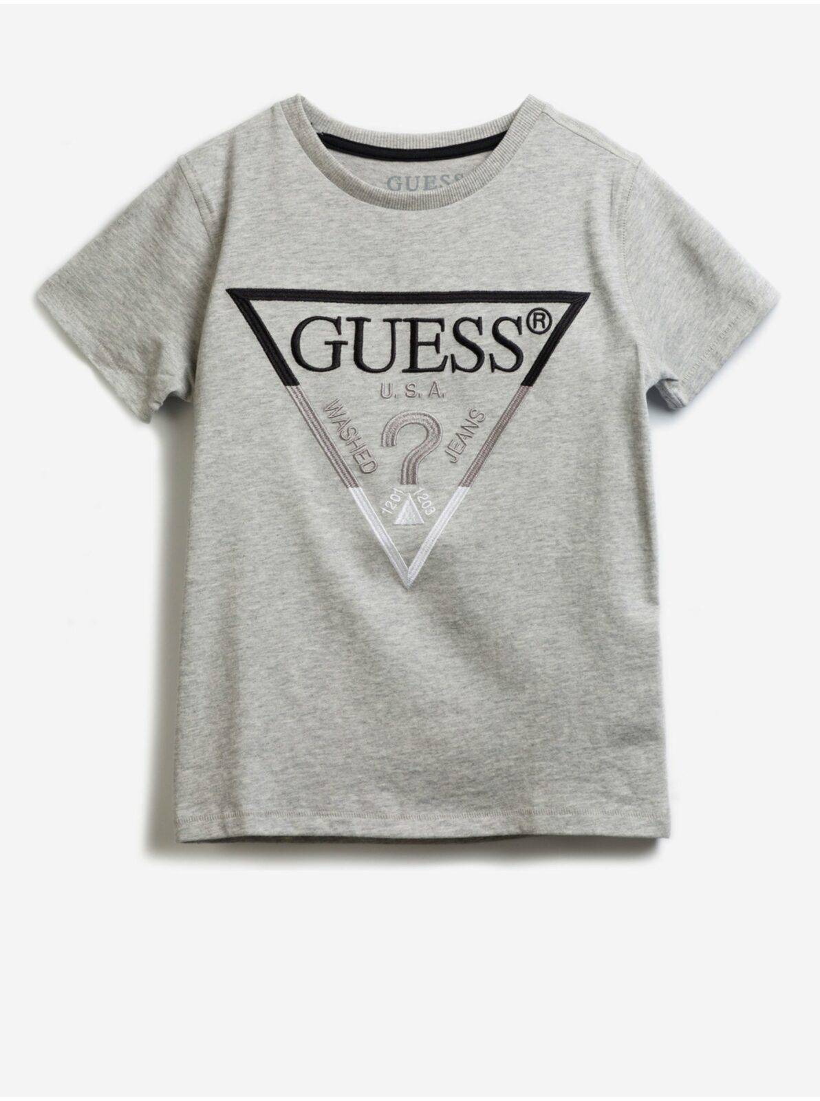 Šedé klučičí tričko Guess Embroidery Front