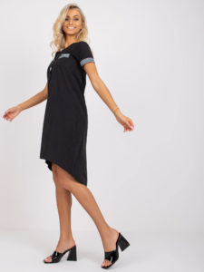 Black cotton dress from Aleksa with short
