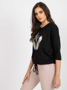 Black loose blouse with