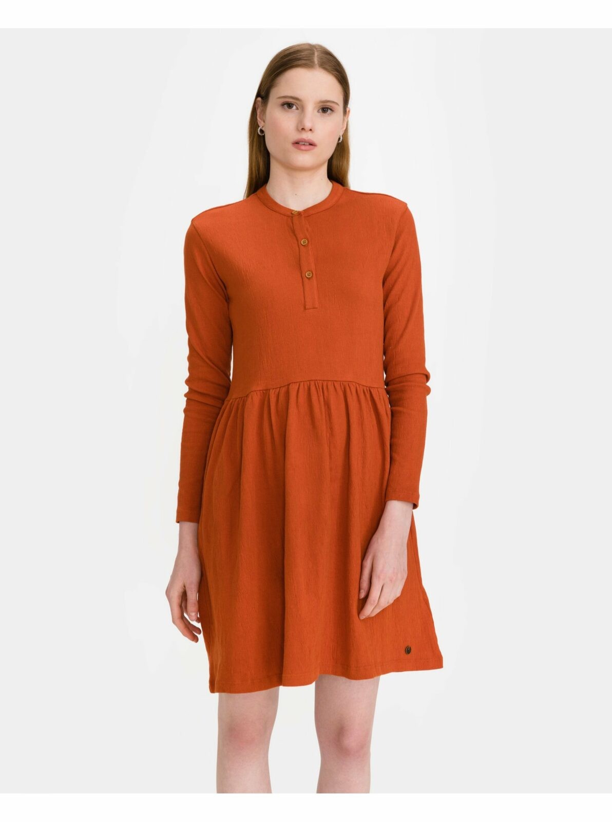 Oranžové dámské žebrované krátké šaty SuperDry