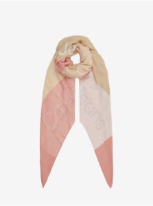 Béžovo-růžový dámský šátek Calvin Klein
