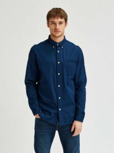 Tmavě modrá džínová košile Selected Homme Regrick -