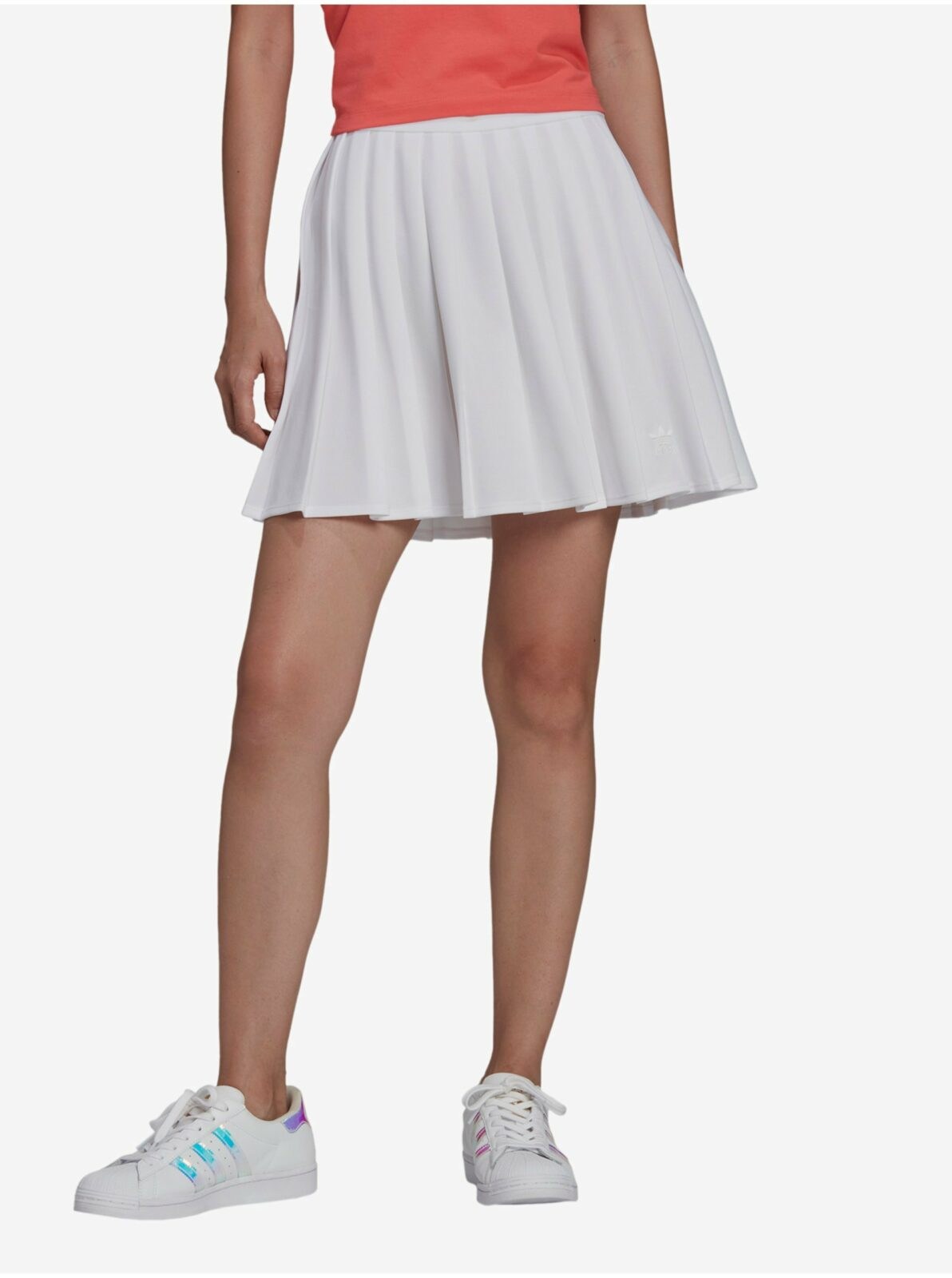Bílá plisovaná sukně adidas Originals