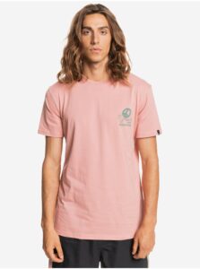 Světle růžové pánské tričko Quiksilver New World -