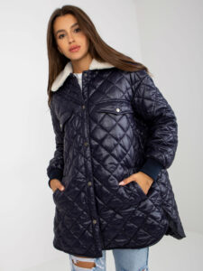 Dark blue quilted jacket with
