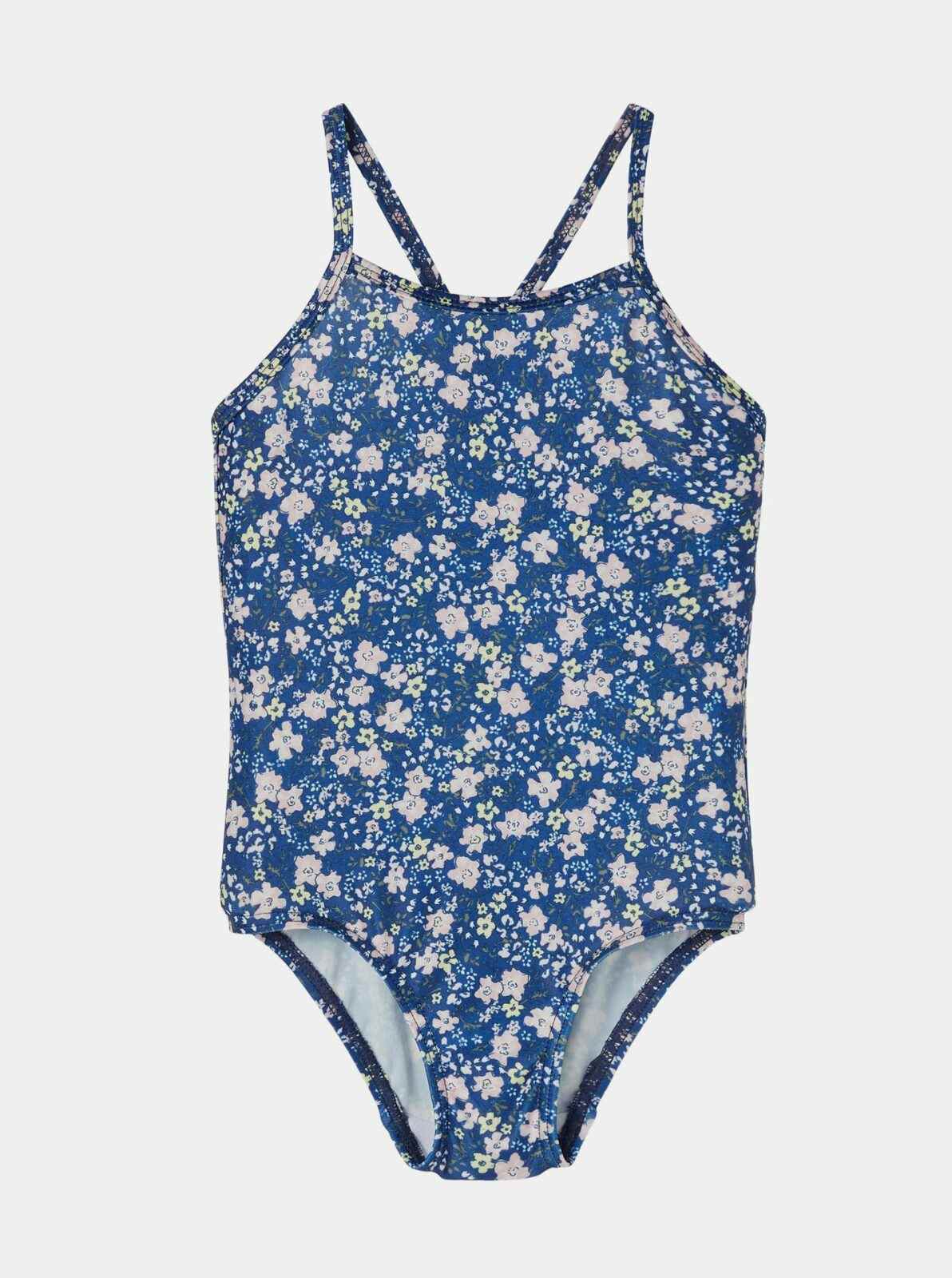 Modré holčičí květované jednodílné plavky name