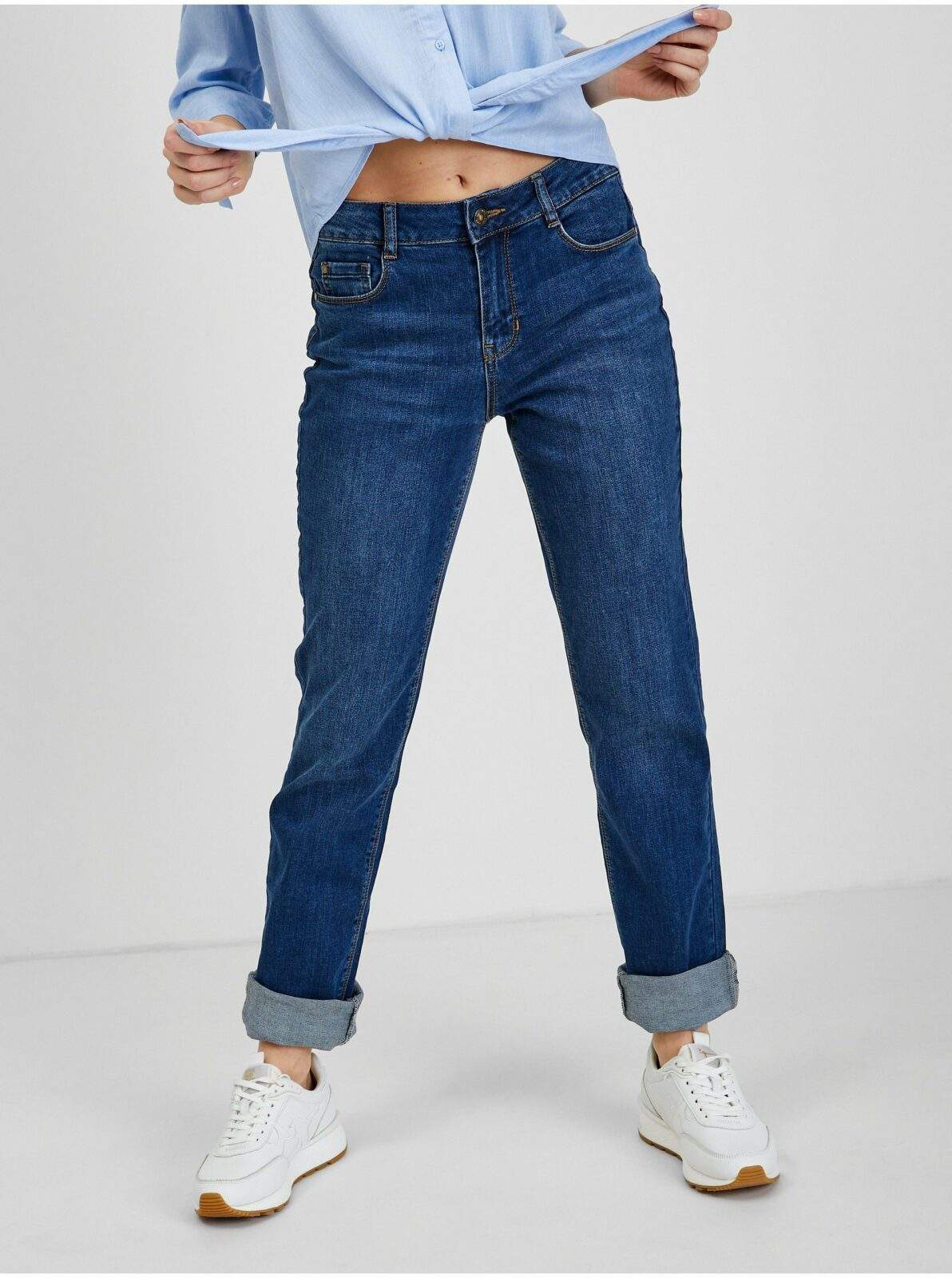 Modré dámské slim fit džíny