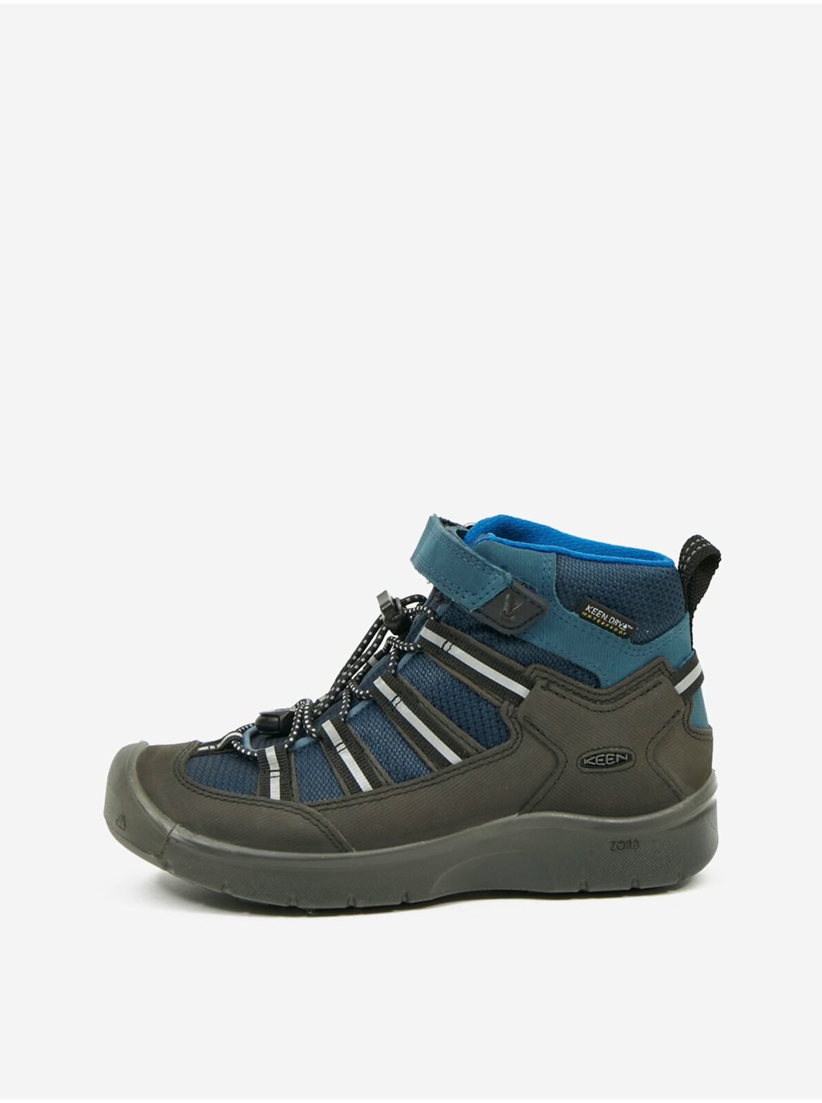 Modro-černé dětské nepromokavé boty s koženými detaily