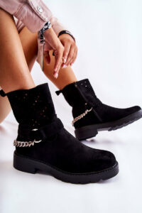 Openwork Booties With A Zipper With