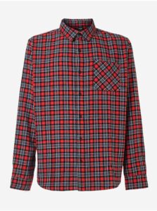 Šedo-červená pánská károvaná košile Oakley Podium Plaid -