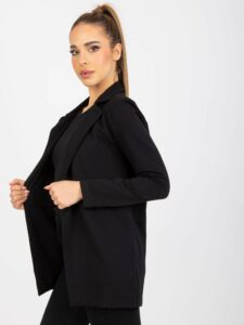 Basic black sweatshirt jacket with long