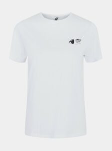 Bílé tričko s potiskem Pieces Liwy