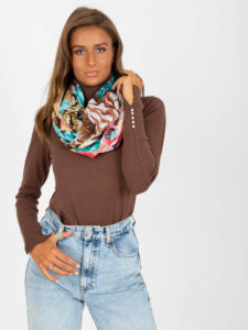 Beige cotton scarf with