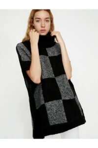 Koton Checkered Knitwear Poncho