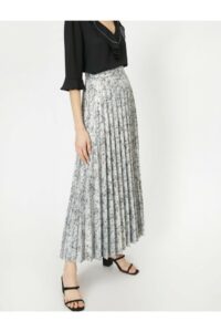 Koton Women's Gray Patterned Pleated