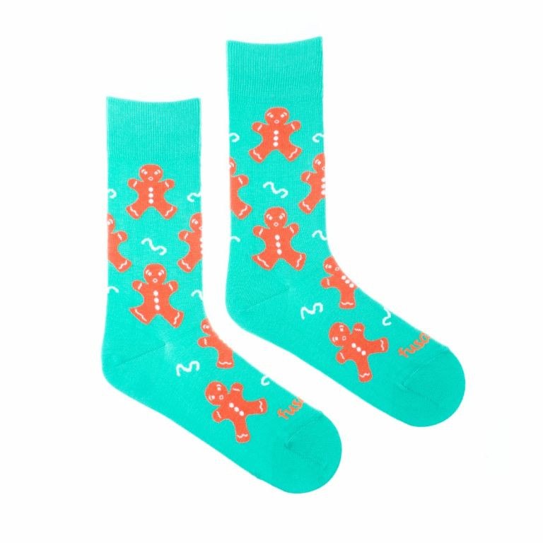 Tyrkysové vzorované ponožky Fusakle