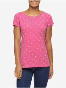 Tmavě růžové dámské puntíkované tričko Ragwear Mint