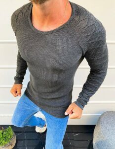 Men's slipped-over sweater anthracite