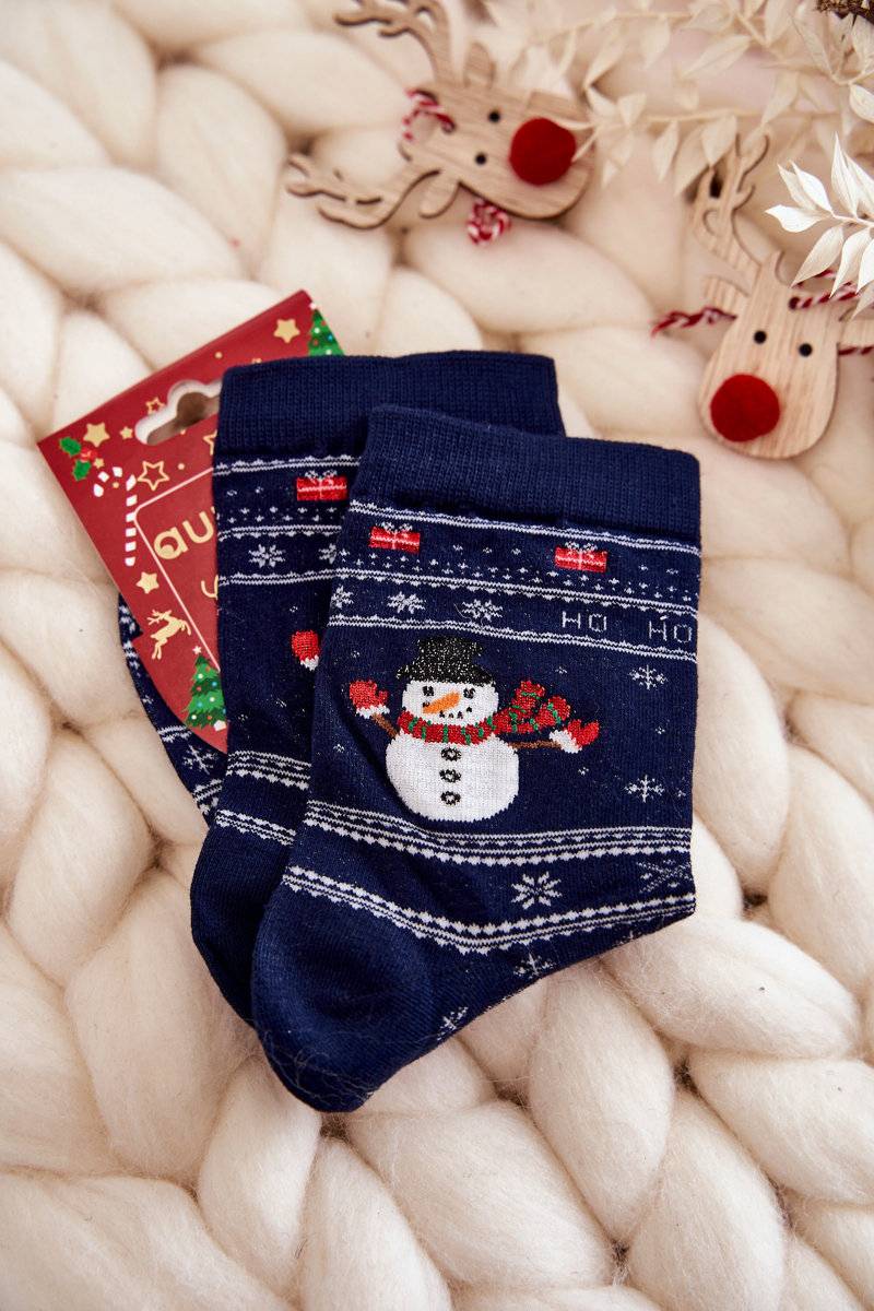 Dámské bavlněné vánoční ponožky Snowmen