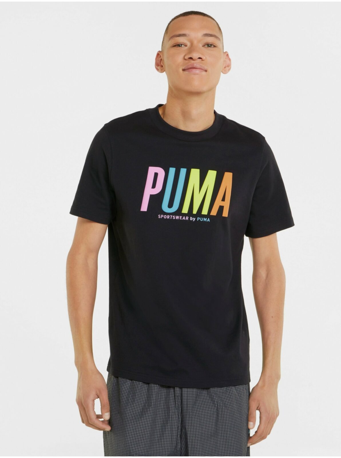 Černé pánské tričko s potiskem Puma