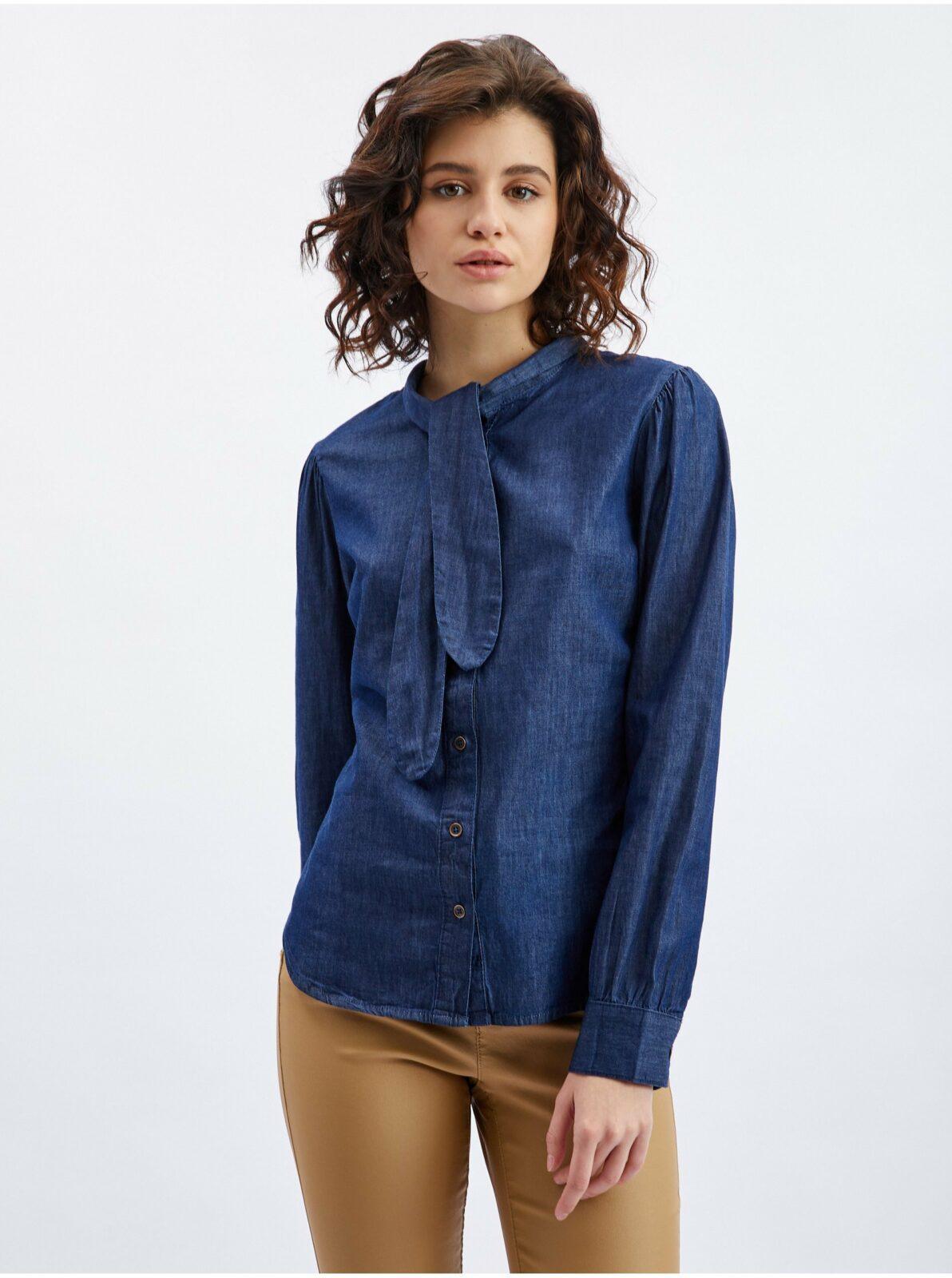 Orsay Tmavě modrá dámská džínová košile s