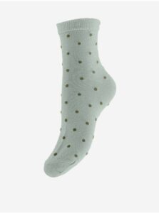 Světle zelené puntíkované ponožky Pieces Diana