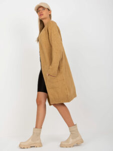 Camel long cardigan with