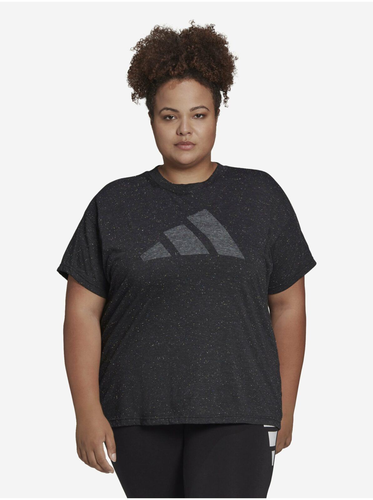 Černé dámské žíhané tričko adidas
