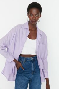 Trendyol Lilac Oversize Voile Cotton