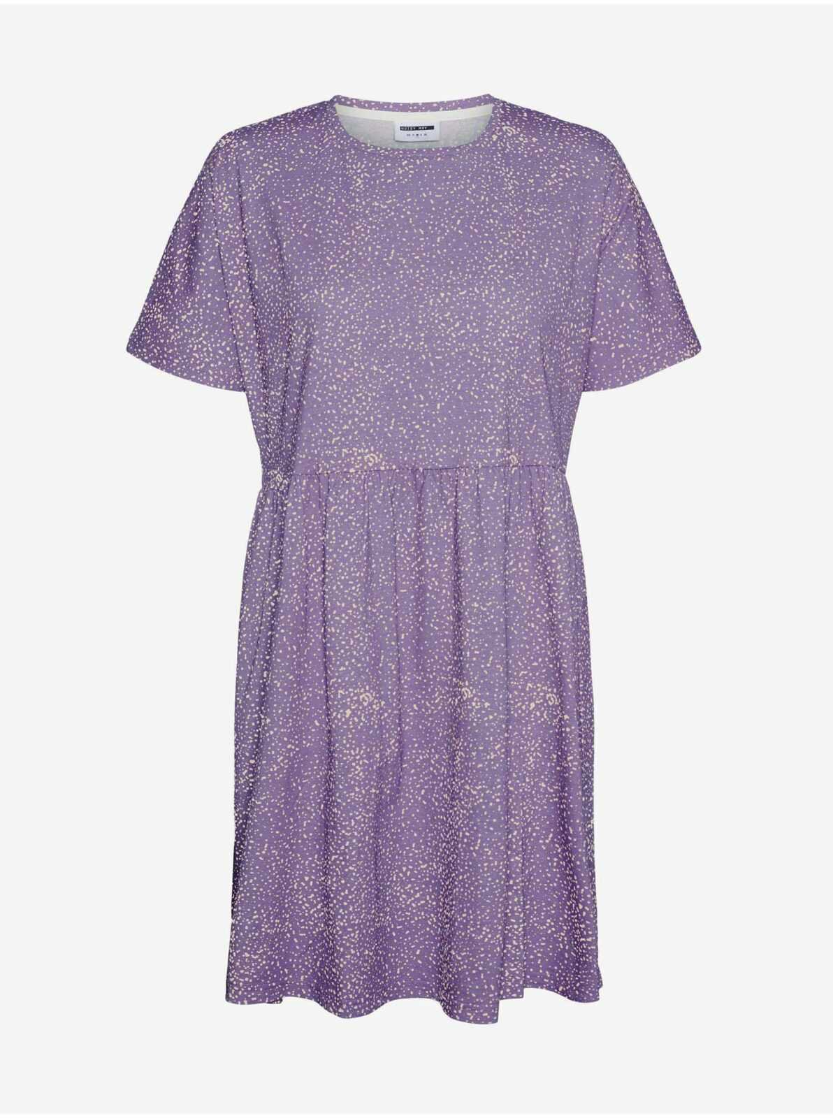 Světle fialové vzorované volné šaty Noisy