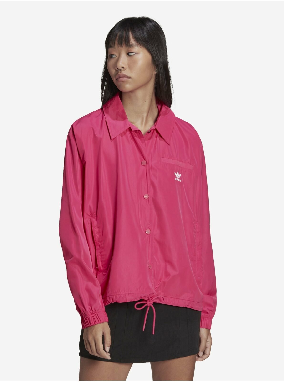 Tmavě růžová dámská lehká bunda adidas
